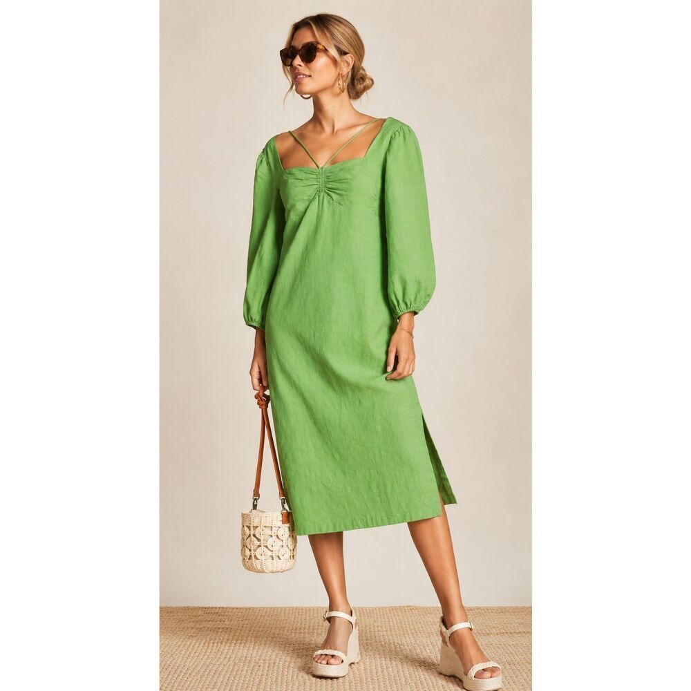 NWT Anthropologie Maeve Low-Back Midi Dress $160, Sz 2